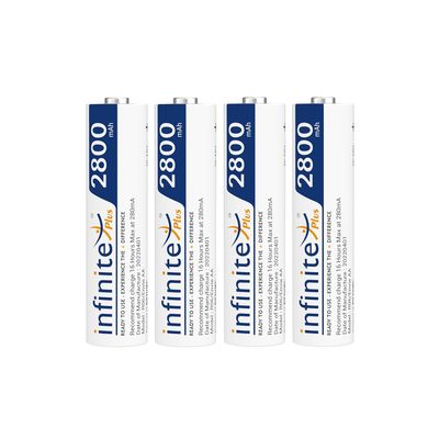 Envie Infinite Plus AA High Capacity 2800 mAh Ni-MH Rechargeable Battery (Pack of 4) | AA2800RTU4PL