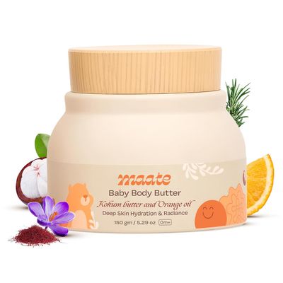 Maate Baby Body Butter Enriched With Pure Kokum Orange & Saffron Oil Baby Cream For Kids 0-12 Years