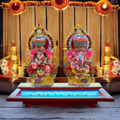 Diacraft Lakshmi Ganesh Idol - Diwali Puja Parampara 5.4 Inch
