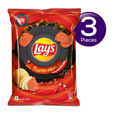 Lay's Potato Chips - Sizzling Hot Spicy Flavour 48 g Combo