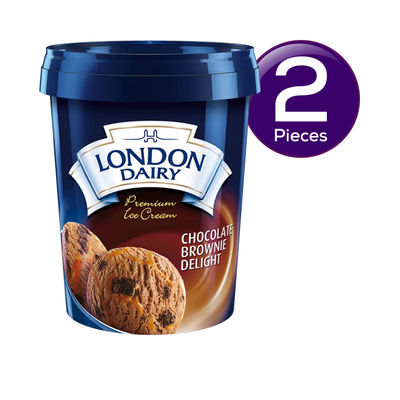 London Dairy Choco Brownie Delight Ice Cream Tub 500 ml Combo