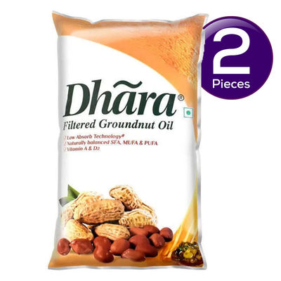Dhara Groundnut Oil | Pouch 1 l Combo