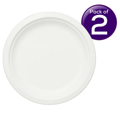 Bio-Degradable Bagasse Plates - 10 Inches 15 pc Combo