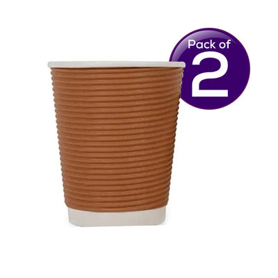 Vinay Trading Disposable Rippled Paper Glass -250 ml 15 pc Combo