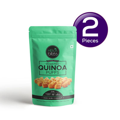 Heka Bites Roasted Quinoa Puffs Indian Chaat - Low Calorie & Healthy Snacks 40 g Combo