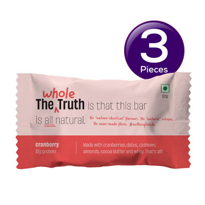 The Whole Truth Cranberry Protein Bar 52 g Combo