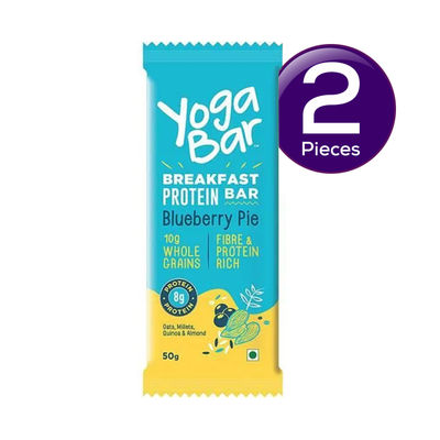 Yoga Bar 6g Breakfast Protein Bar Blueberry Pie, Berries, Millets and Seeds, High Fibre Granola Bar 45 g Combo
