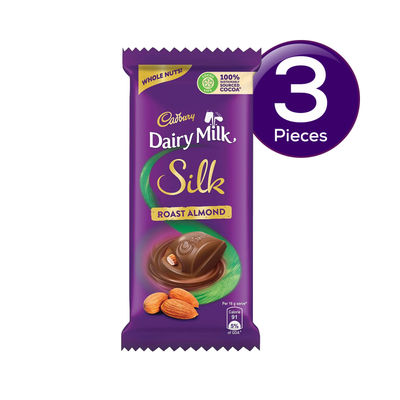 Cadbury Dairy Milk Silk Roast Almond Chocolate Bar Valentine's Gift Pack 143 g Combo