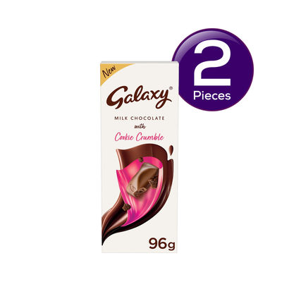 Galaxy Cookie Crumble Milk Chocolate Valentine's Bar With Cookie Pieces 96 g Combo
