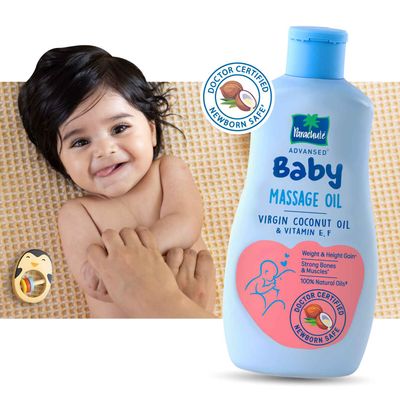 Parachute Advansed Baby Massage Oil For New Born100% Virgin Coconut Oil Clinically Vitamin E & F