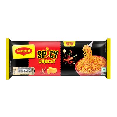 Maggi Spicy Cheesy Noodles, Instant Noodles, Yummy Cheese Meets Maggi Noodles, Pack Of 4