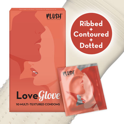 Plush Multi-Textured Condom For Men, Loveglove For Women's Pleasure, No Benzocaine