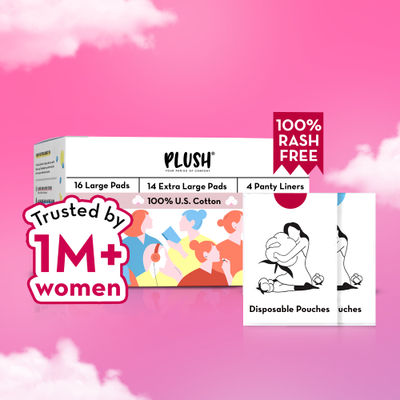 Plush Ultra Thin Sanitary Pads - 16L + 14XL