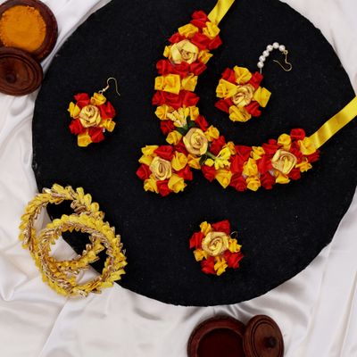 Oye Happy Yellow And Red Jewellery Set