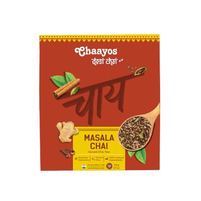 Chaayos Masala Tea - Premium Chai Patti With 100% Natural Spices - 125 Cups | Masala Chai Patti