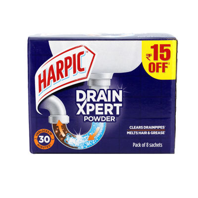 Harpic Drain Cleaner Powder - Sink & Pipe Cleaner For Drainage Block