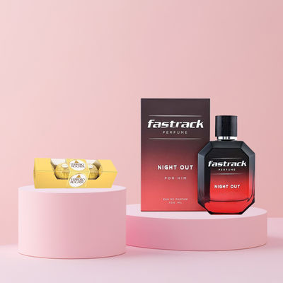 Ferrero Rocher Gift Pack(50gms) & Fastrack Night Out Eau De Parfum For Men(100ml) Combo