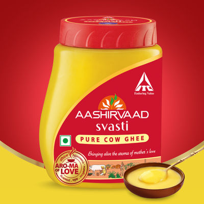 Aashirvaad Svasti Pure Cow Ghee - Desi Ghee with Rich Aroma - Pet Jar