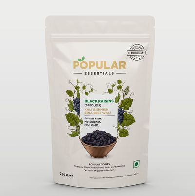 Popular Essentials Afghani Black Raisins Seedless