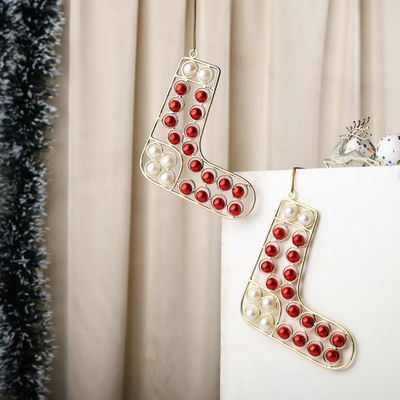 Urban Born Set Of 2 Metal Christmas Socks Hanging Ornament For Christmas Decor