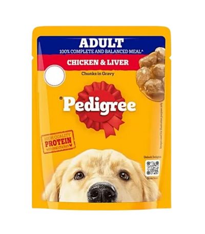 Pedigree Adult Wet Dog Food, Chicken & Liver Chunks In Gravy Pouch