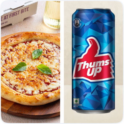 Margherita Pizza & Thums Up Soft Drink Can Combo