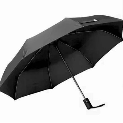 Fendo 3 Fold 22 inch Auto Open Close Black with Silver Coating Umbrella