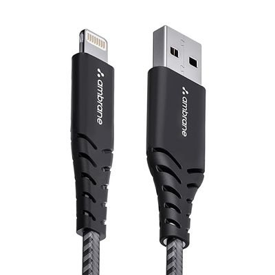 Ambrane RCL-15 USB to Lightning 1.5mtr Cable | Fast Charging Braided Cable Compatible for iPhone