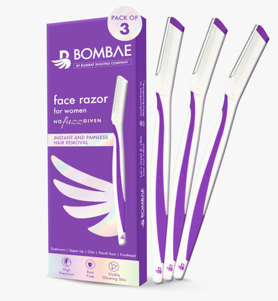 Bombae Reusable Face Razor for Glowing Skin and Facial Hair Remover for Women