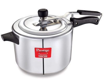 Prestige Aluminium Inner Lid Nakshatra Plus Svachh Spillage Control Pressure Cooker, 5 L (Silver)