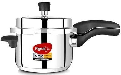 Pigeon Inox 5L Stainless Steel Induction Base Outer Lid Pressure Cooker