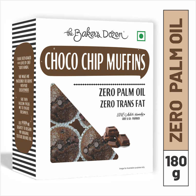 The Baker's Dozen Chocochip Muffin | Veg/Eggless Cake | Chocolate Cake | Cup Cake | Choco Muffin The Baker's Dozen Chocochip Muffin | Veg/Eggless Cake | Chocolate Cake | Cup Cake | Choco Muffin