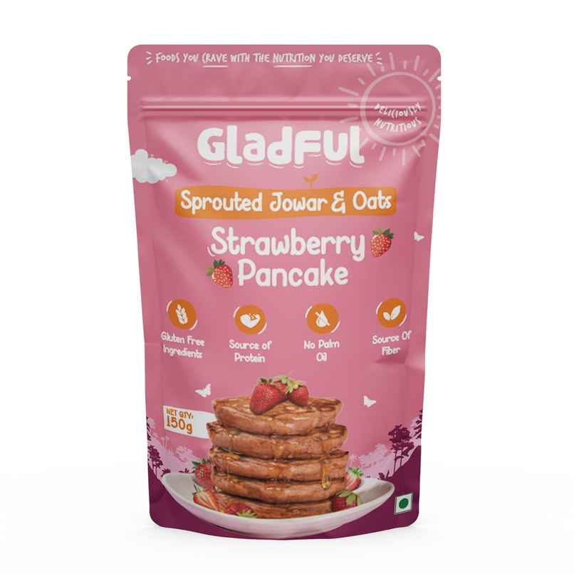 Gladful Strawberry Pancake Jowar and Oats Mix Gladful Strawberry Pancake Jowar and Oats Mix