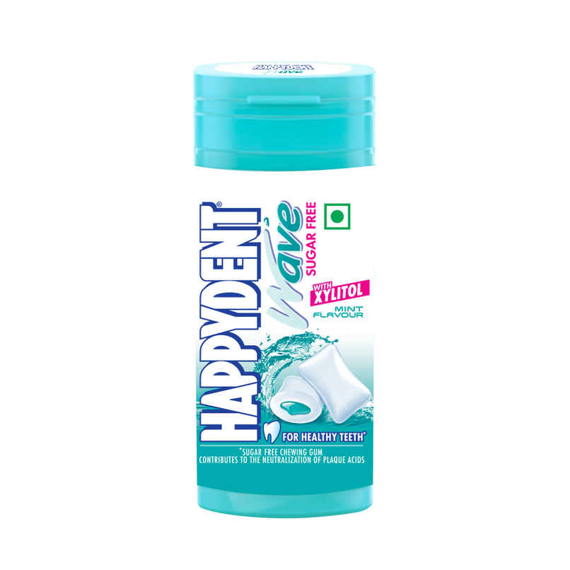 Happydent Wave Sugarfree Mint Flavour Chewing Gum Pocket Bottle Happydent Wave Sugarfree Mint Flavour Chewing Gum Pocket Bottle
