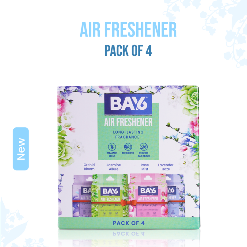 BAY6 Bathroom Air Freshener Blocks (Pack Of 4)- Orchid, Jasmine, Rose, Lavender - Long Lasting Fragrance
