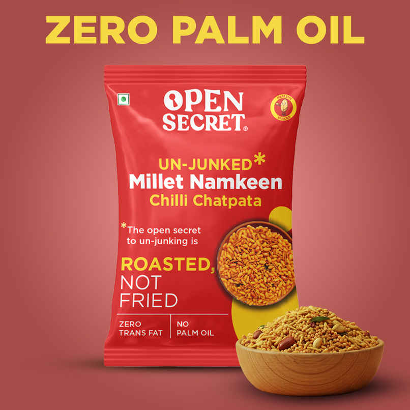 Open Secret Healthy Namkeen Chilli Chatpata | Roasted Snacks, No Palm Oil contains millets