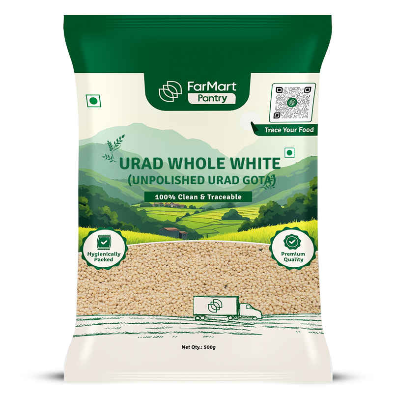 FarMart Pantry White Urad Whole | Unpolished Urad Gota FarMart Pantry White Urad Whole | Unpolished Urad Gota