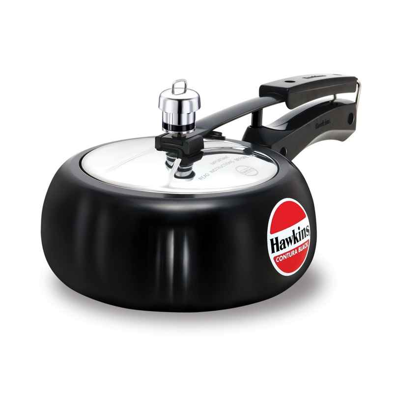 Hawkins 2 Litre Contura Black Pressure Cooker Hard Anodised Inner Lid Cooker Small - Black Hawkins 2 Litre Contura Black Pressure Cooker Hard Anodised Inner Lid Cooker Small - Black