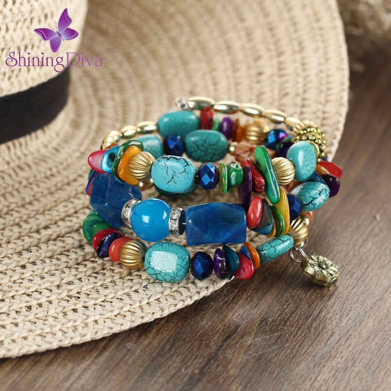 Shining Diva Fashion Jewelry Blue Stone Stylish Bracelet for Women & Girls | Rrsd9236b