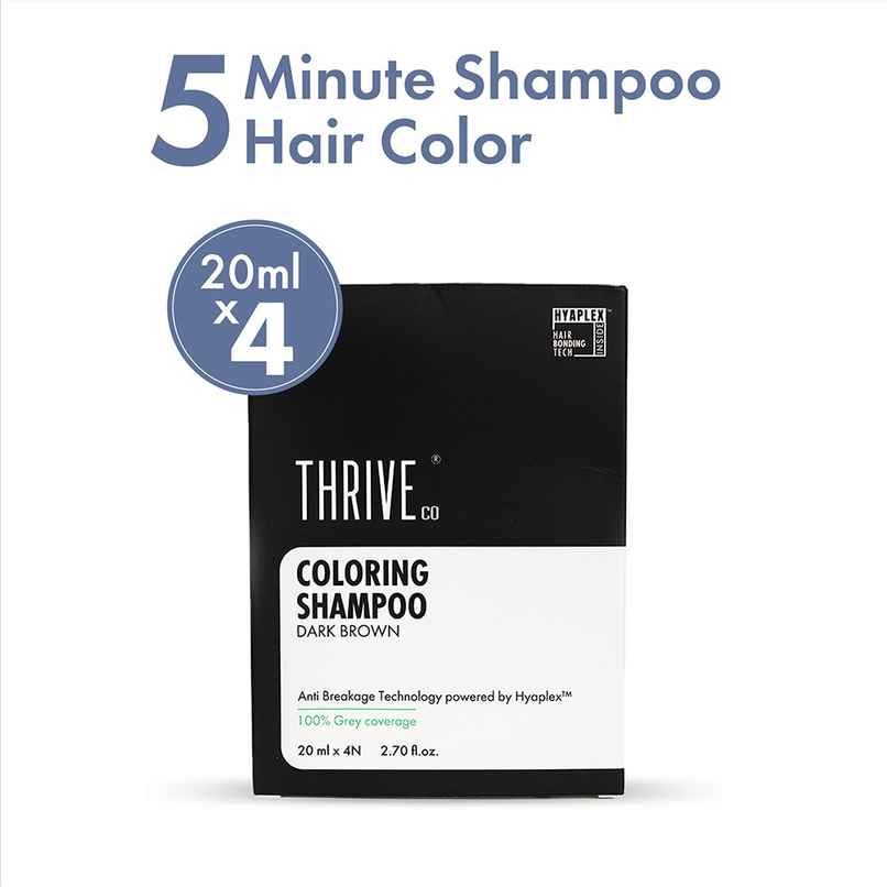 ThriveCo Coloring Shampoo With Hyaplex For Rich - Shiny Colored Hair | Ammonia-Free | Dark Brown