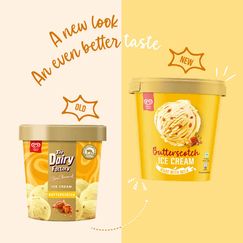 Kwality Wall's The Dairy Factory Butterscotch Ice Cream Tub