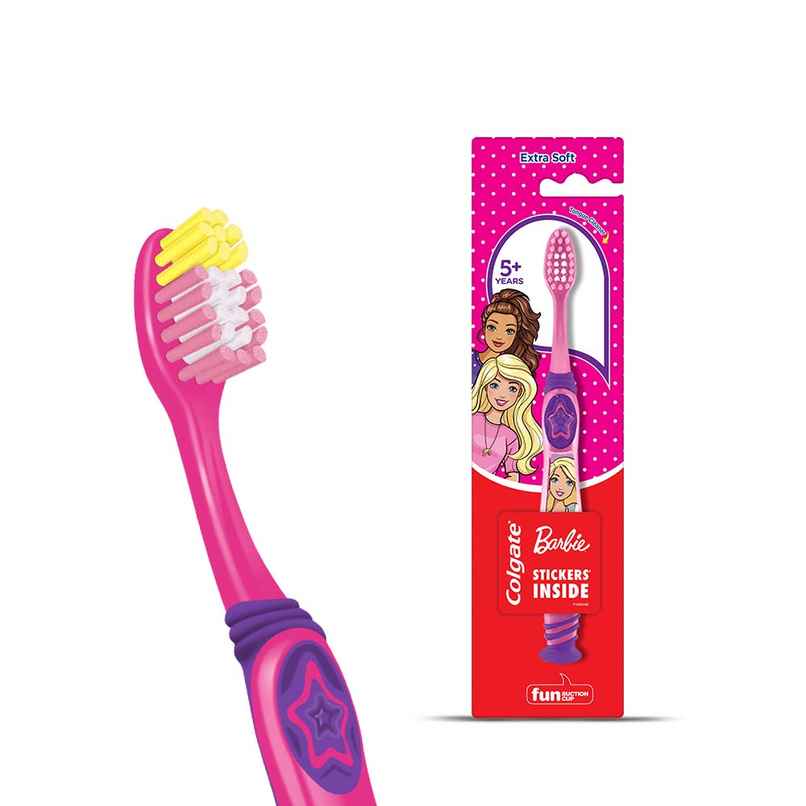 Colgate Kids Barbie Toothbrush, Extra Soft With Tongue Cleaner