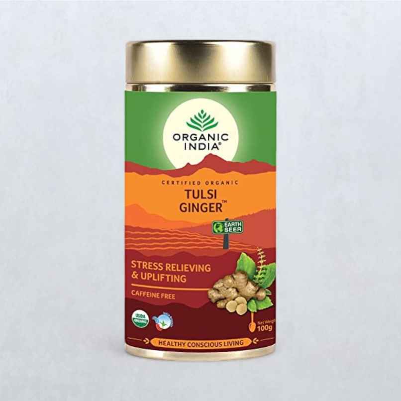 A TATA Product - Organic India Tulsi Ginger Tea, Rich in Antioxidants, Supports Digestion A TATA Product - Organic India Tulsi Ginger Tea, Rich in Antioxidants, Supports Digestion