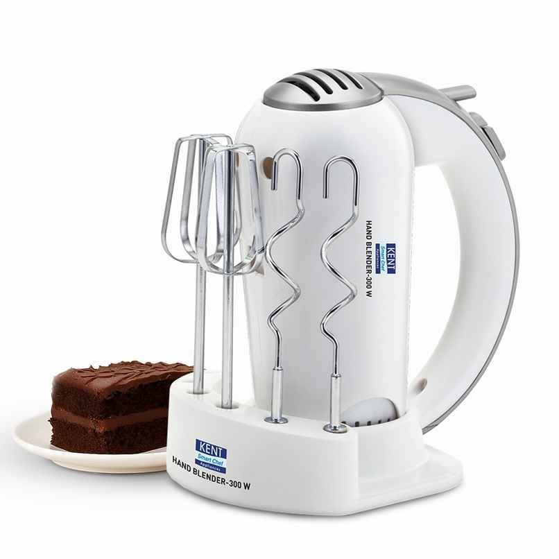 Kent 16051 Hand Blender | 300W | 5 Speed Control | Turbo Function | Beaters & Dough Hooks | White