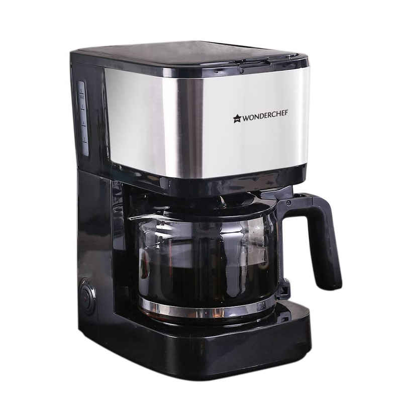 Wonderchef Regalia Pronto Coffee Maker 600W, 750ml Borosilicate Glass Carafe||6 Cups Coffee, Coffee Brewer Machine for Home & Office - Black & Silver Wonderchef Regalia Pronto Coffee Maker 600W, 750ml Borosilicate Glass Carafe||6 Cups Coffee, Coffee Brewer Machine for Home & Office - Black & Silver