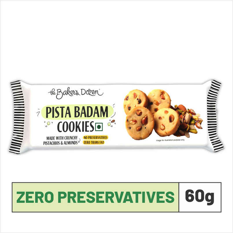 The Baker's Dozen Pista Badam Cookies | Premium Biscuit Handmade Cookies | Pista Biscuit The Baker's Dozen Pista Badam Cookies | Premium Biscuit Handmade Cookies | Pista Biscuit