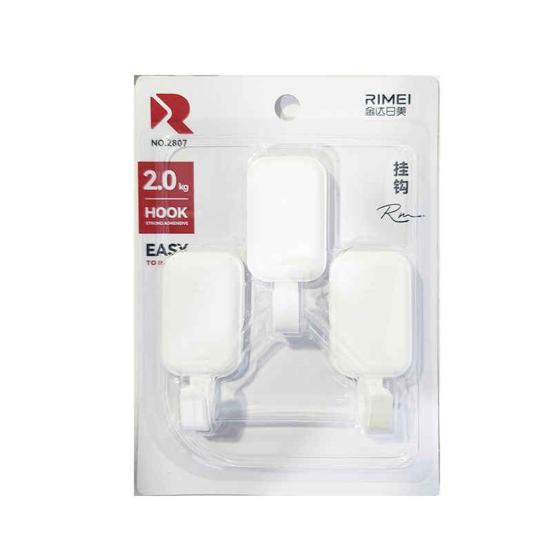 Chrome 2807 Self Adhensive Wall Hook | Set Of 3 - Assorted