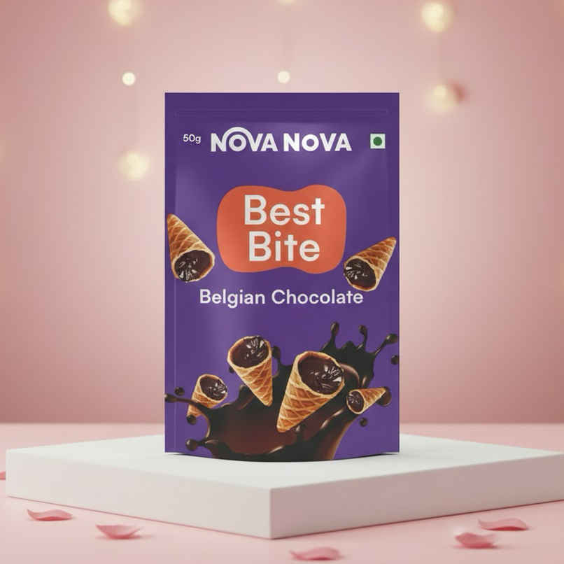 Nova Nova Best Bite Choco Filled Cones- Belgian Chocolate