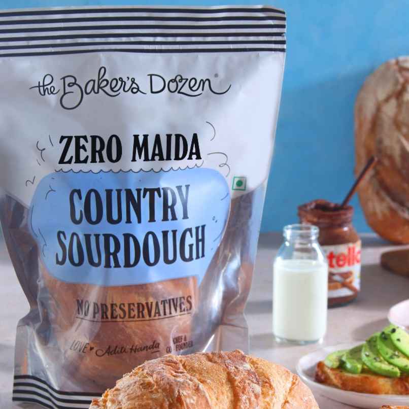 The Baker's Dozen Zero Maida Country Sourdough Bread | Artisan | Whole Wheat | No Zero Preservative