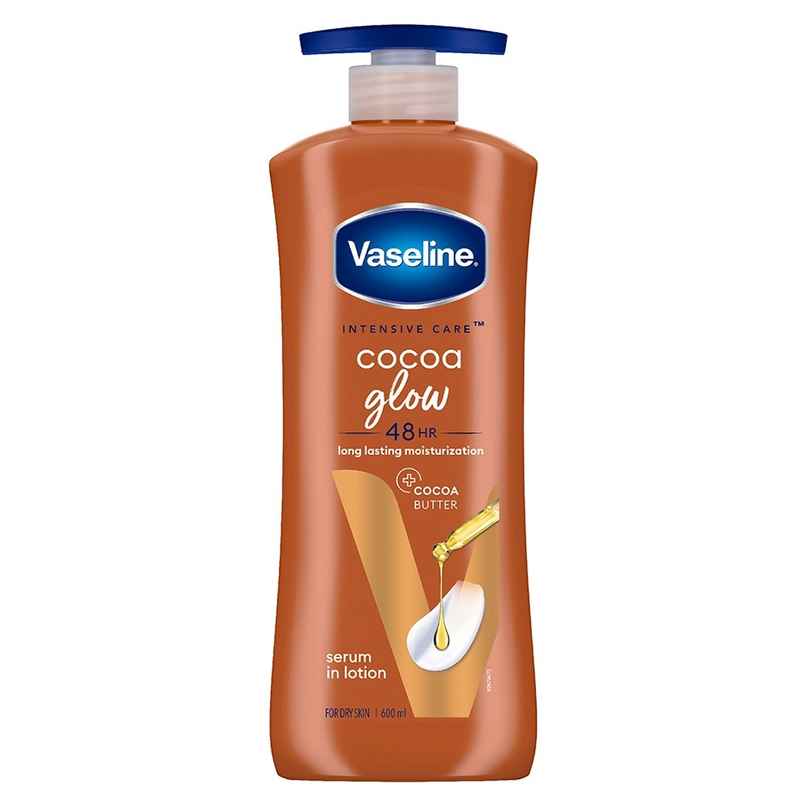 Vaseline Cocoa Glow Serum In Lotion, 100% Pure Cocoa & Shea Butter for Glowing & Soft Skin